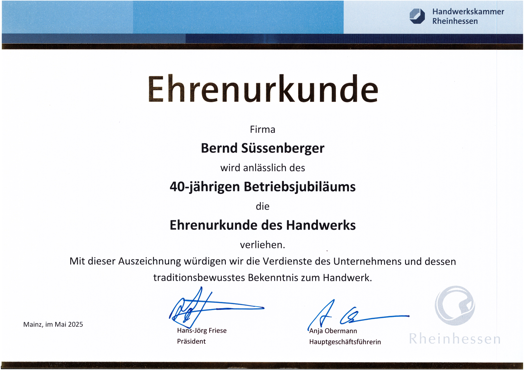40-jähriges Betriebsjubiläum